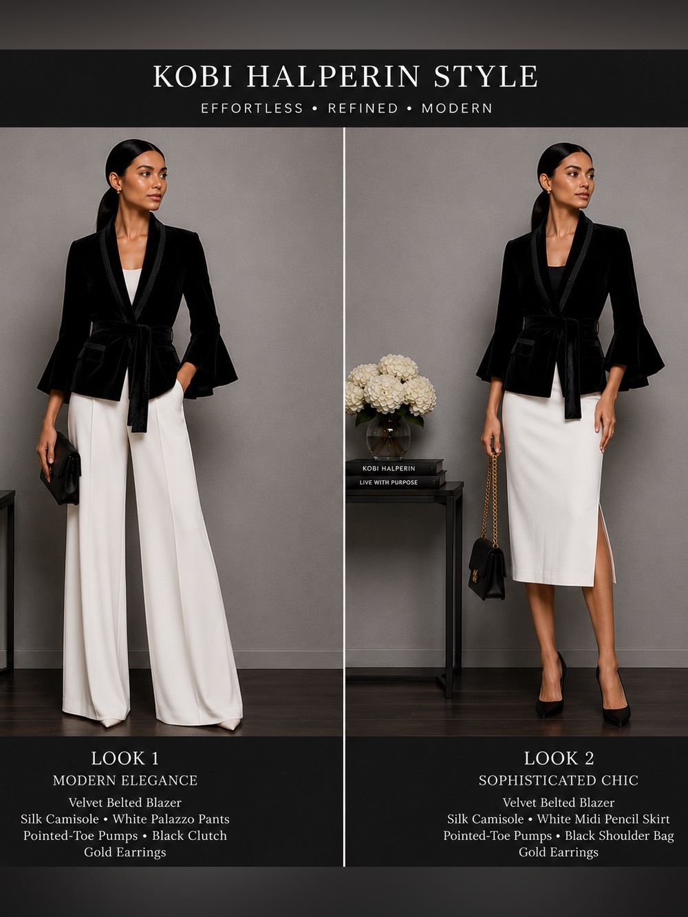 NEW Kobe Halperin Black Embroidered Velvet Evening Blazer | Bell Sleeve | Size S